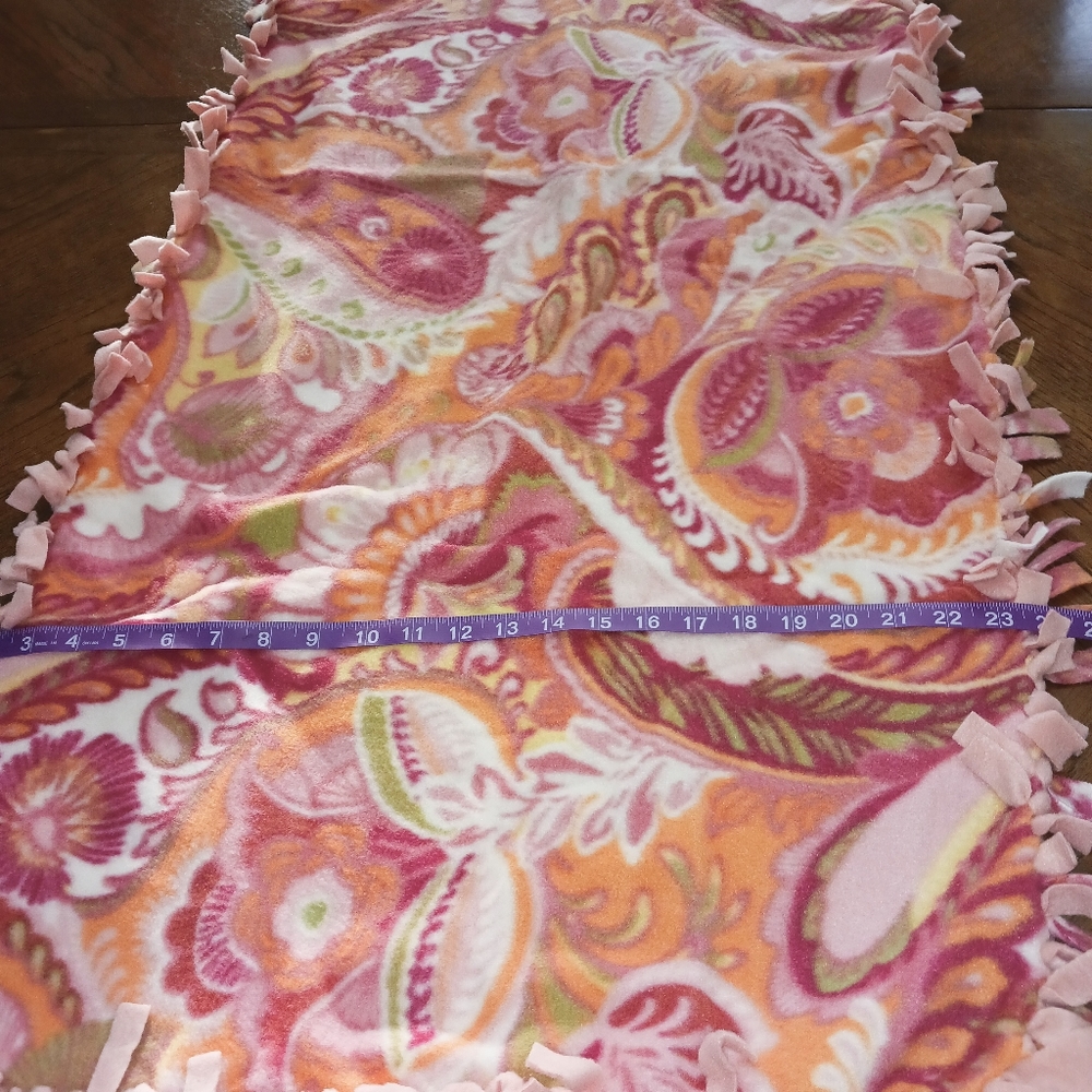 Adult peach paisley throw